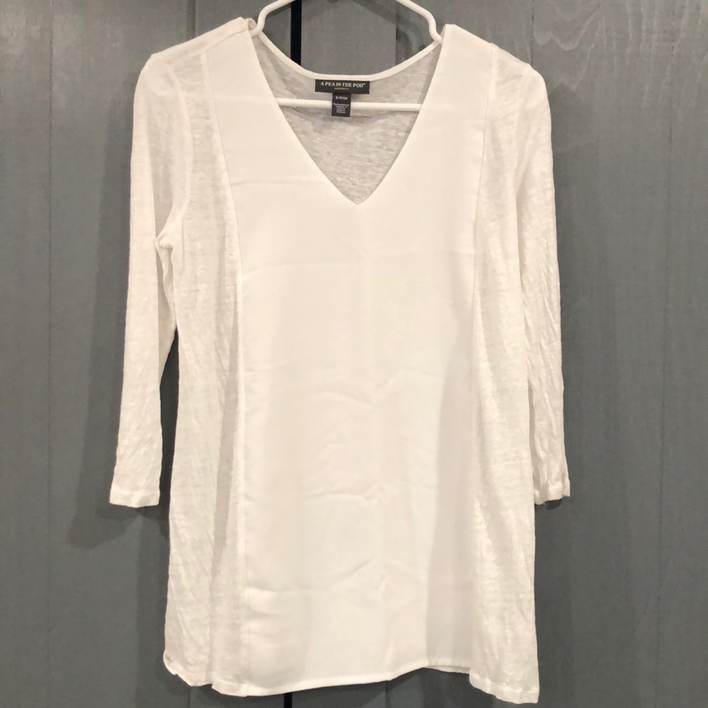 Maternity crop sleeve blouse
